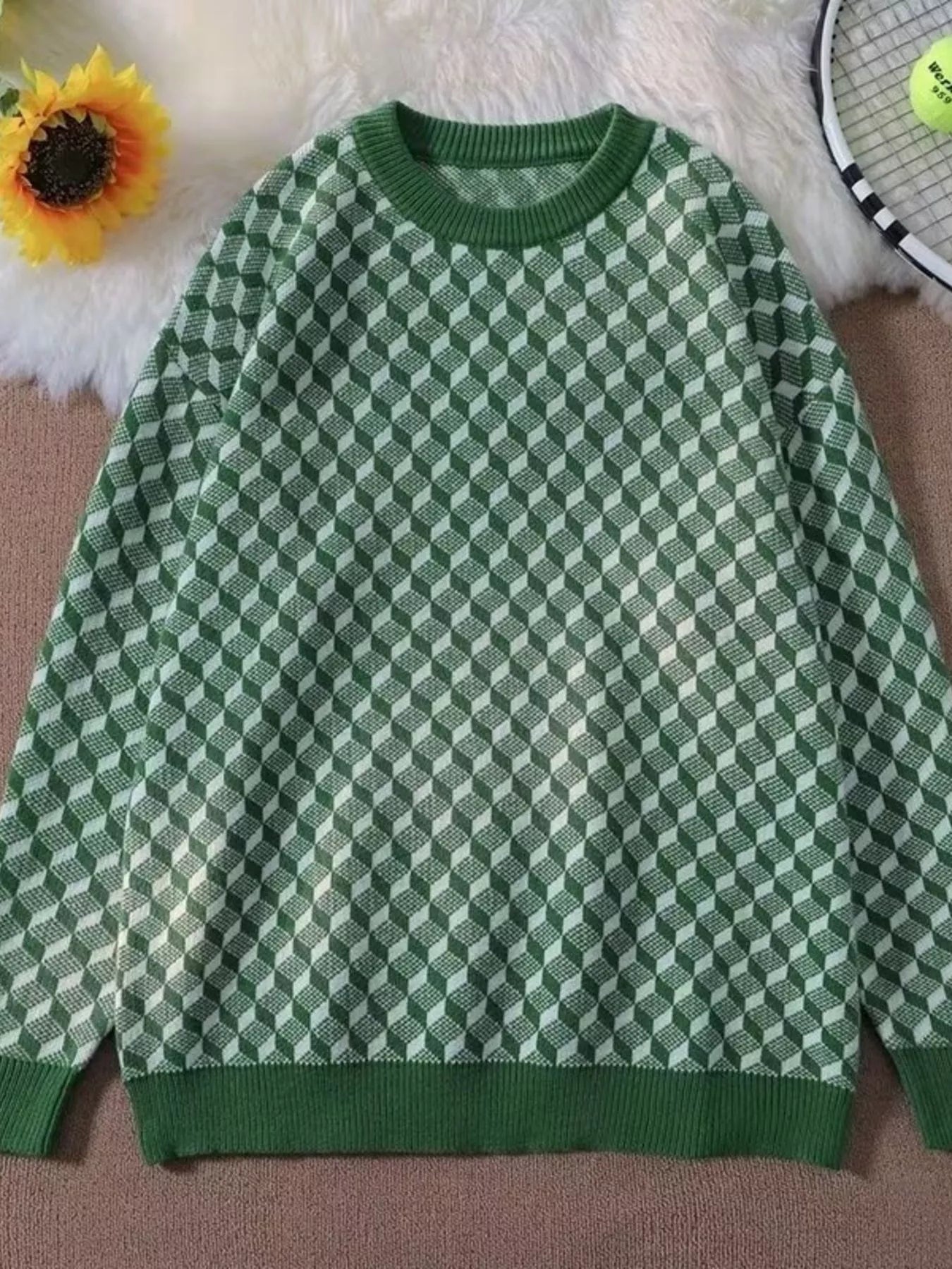 Men's Full Size Round Neck Long Sleeve Sweater Plus Size