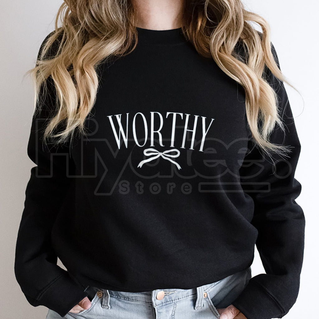 Worthy Sweatshirt: Trendy Women's Religious Sweater & Aesthetic Faith Gift