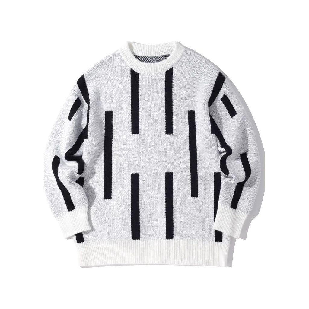 New Fallwinter Mens Pullover Color-block Knit Sweater
